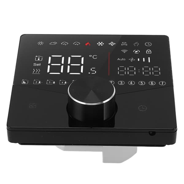 Smart Digital Termostat LCD Farvedisplay Præcis Kontrol Intelligent Temperaturregulator Sort