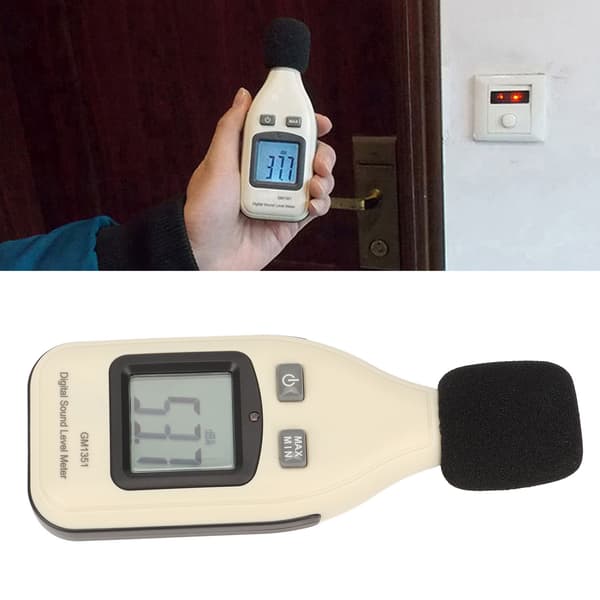 Digital lydniveaumåler 30-130dB, ±0,1dB nøjagtighed, baggrundsbelyst LCD, håndholdt støjmåler