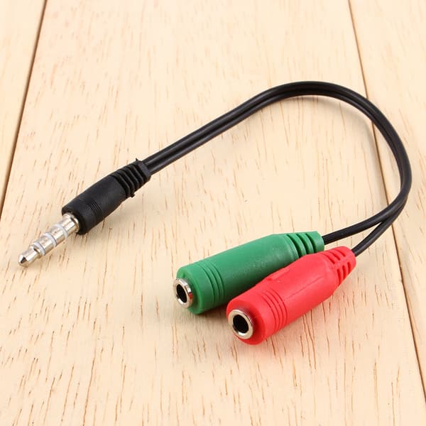 Kabel Audio Konverter Adapter Stereo Jack 3,5 mm Hovedtelefon Splitter