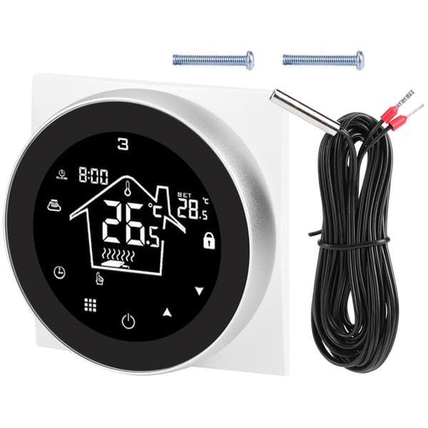 Väggmonterad elektrisk intelligent temperaturregulator golvvärmetermostat AC90-240V