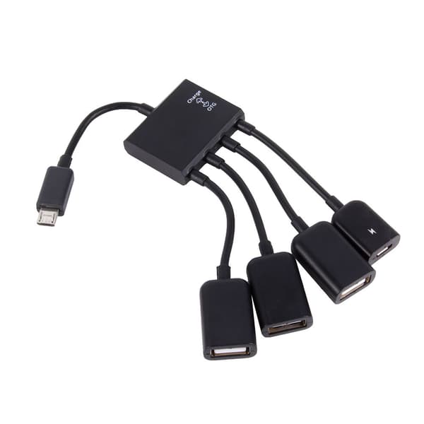 4-porttinen Micro USB Host OTG -keskitinsovitinkaapeli Android-tabletille ja älypuhelimelle