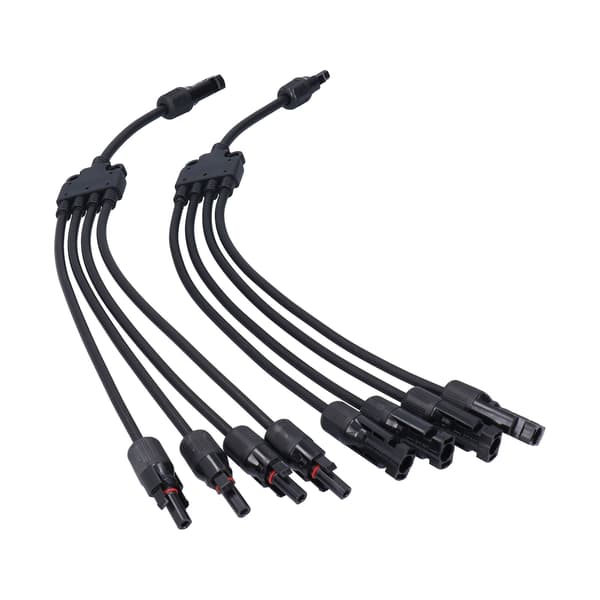 Solpanelkontakt 4-gren Y-typ parallellkontakt Solpanel förlängningskabel PV-kabeladapter