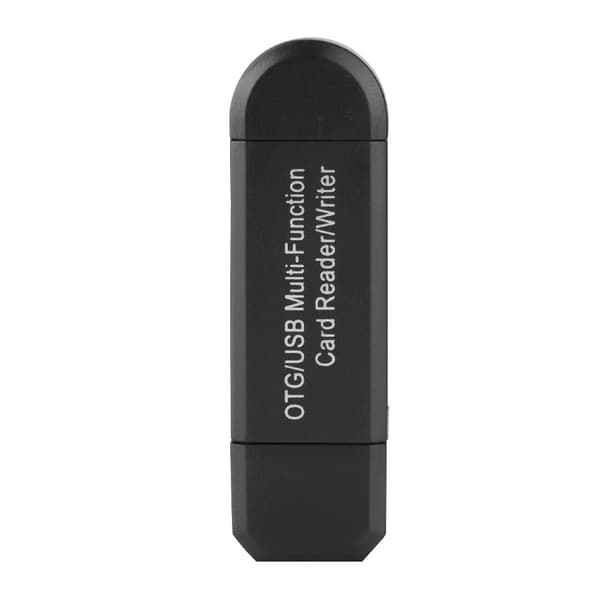 OTG USB Multifunktionskortlæser/-skriver til Micro SD SD TF PC og smarte mobiltelefoner (sort)