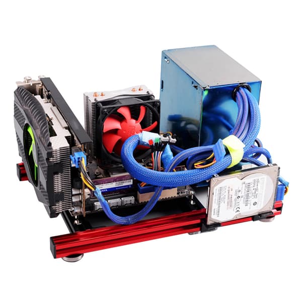 DIY Mini Öppen Aluminiumlegering Ram ITX Moderkort PC Datorfodral