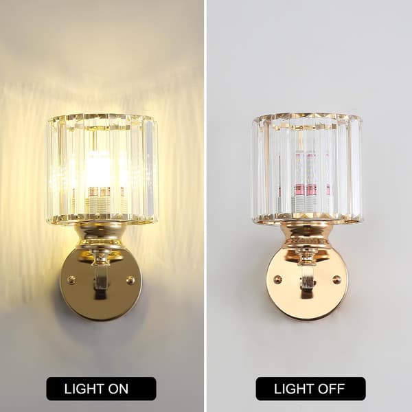 Kristallvägglampa Guld, Modern E27 Väggarmatur, Belysningsdekor för Sovrum Hall Matsal