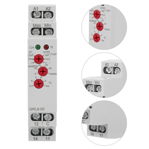 Vattennivåkontrollrelä GRL8-02 10A, AC/DC 24-240V Vätskenivåregulator
