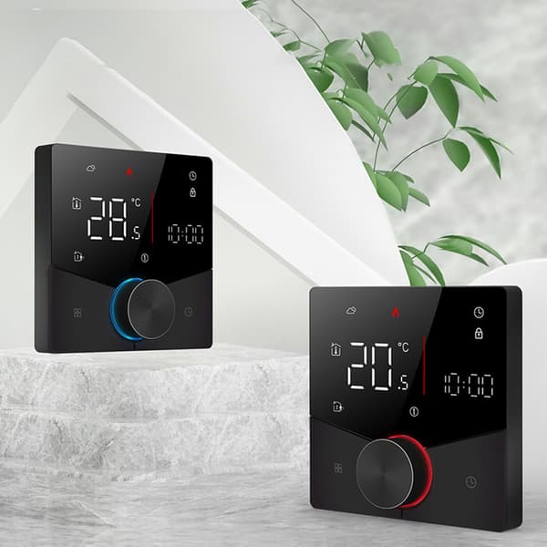 Smart Termostat Knapdesign LCD Farvedisplaypanel Digital Termostat til Saunarum Gulvvarmesystem Sort