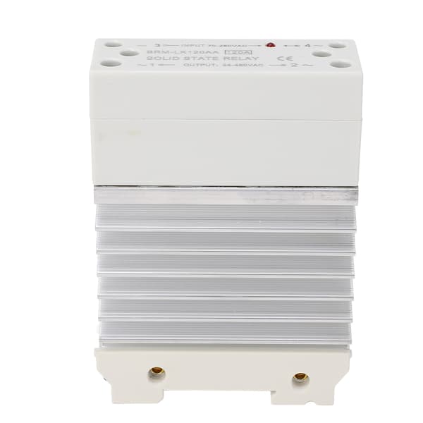 120A AC Solid State Relæ, Skinne Montering SSR m/ Køleplade, 70-280VAC Ind, 24-480VAC Ud