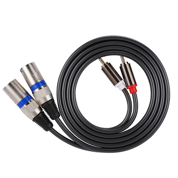 1,5M RCA han til XLR han lydadapterkabel patchkabel dobbelt række PVC-ledning
