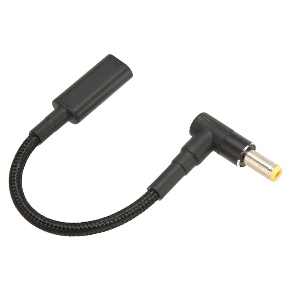 USB C til DC 5.5x2.5mm adapter nylonstrikket 100W dobbeltchip sikker USB C hun til han adapter til bærbar computer