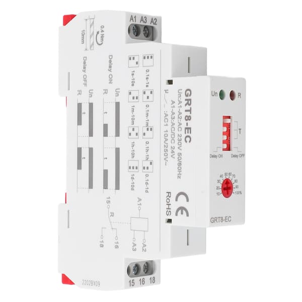 Multifunktionel tidsrelæafbryder LED-indikator AC230V/ACDC24V dobbeltfunktion