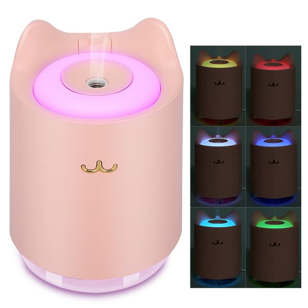 320ML USB-opladning Desktop Mini Luftfugter til Soveværelse Hjemmekontor Pink