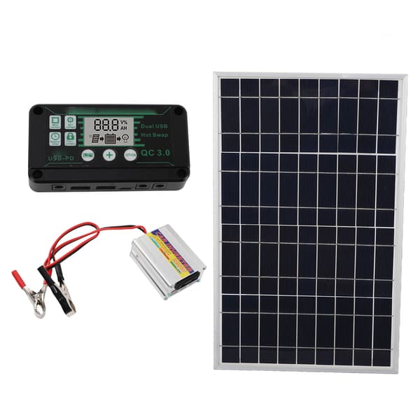 Solpanel Kit 30W Solpanel 220W MPPT Strøminverter Vandtæt Controller til Strøm
