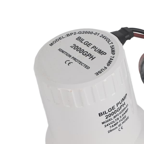 Länspump Tyst Båt Dränkbar DC Mikro Avlopp Marin Avlopp för Damm Pool 2000 GPH 24V