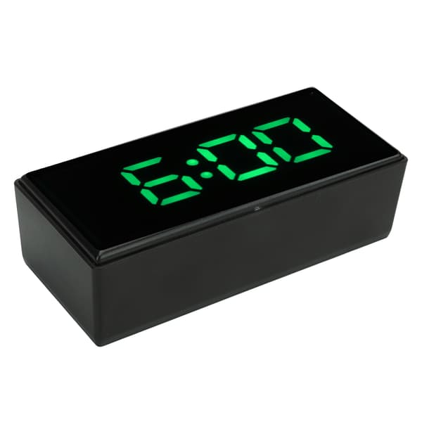 Smart LED-väckarklocka, ljussensor automatisk dimning, dubbel display, snooze, grön