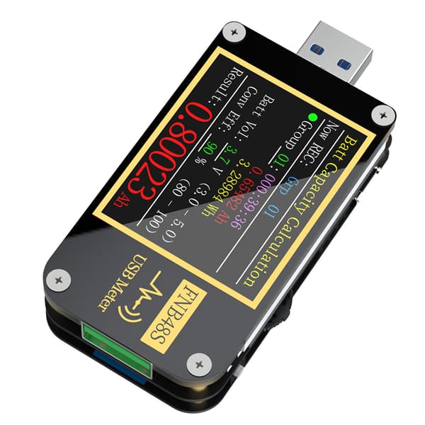 9-bens USB-spændingsmåler FNB48 Bluetooth Multifunktionel Amperemeter Tester med Skærmvending og Tyngdekraftssensor
