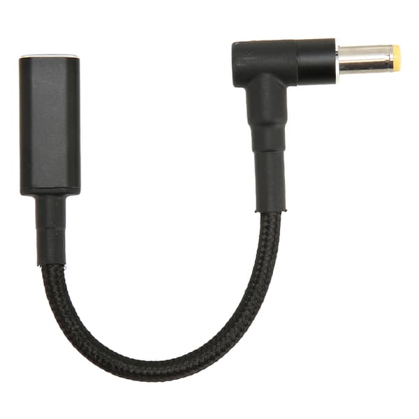 USB C til DC 5.5x2.5mm adapter nylonstrikket 100W dobbeltchip sikker USB C hun til han adapter til bærbar computer