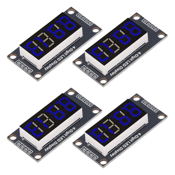 4-pack 0,36\" LED 7-segments displaymodul, TM1637-drivrutin, blå digitalt rör för Arduino
