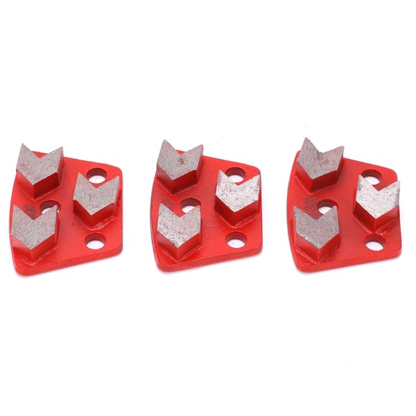 3 st diamant slipblock trapetsformad betong aggressiv skärning 3 pilsegment röd 30#
