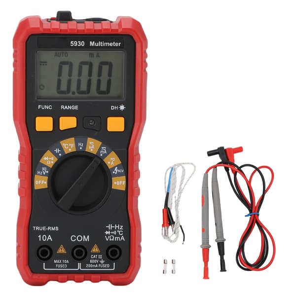 Smart Digital Multimeter Voltmeter Ohmmeter AC DC 600V 10A Kapacitans Tester 20mΩ