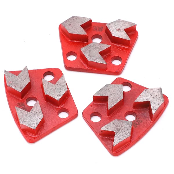 3 st diamant slipblock trapetsformad betong aggressiv skärning 3 pilsegment röd 30#