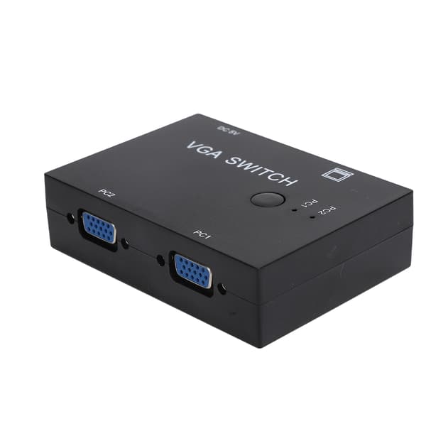 VGA Switcher 2 indgange +1 udgang MultiComputer Host Converter 2 værter til 1 skærm