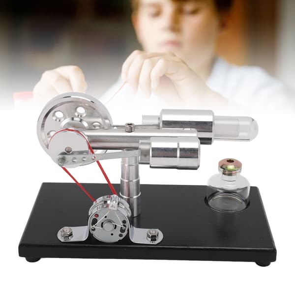 Sterling Engine Model med Farverigt LED-lys Stirling Engine Motor Model Pædagogisk Legetøj Elektricitetsgenerator
