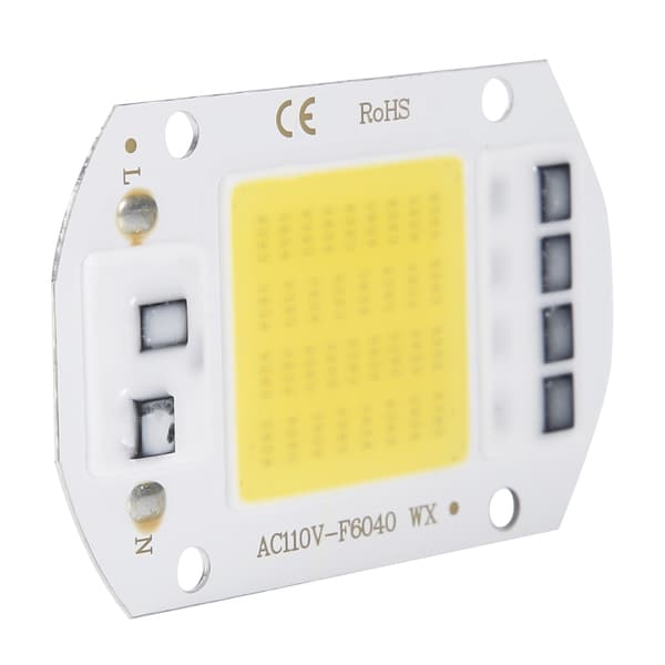 2-pack AC110V 50W Hög ljusstyrka Integrerad COB LED-chip Vit 6x4cm