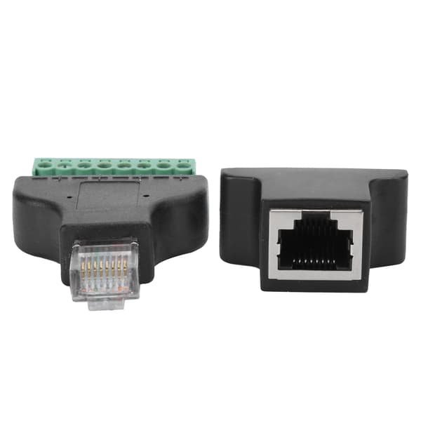 2 stk. RJ45 hun til han skrueterminal 8-benet CCTV Digital DVR Adapterstik