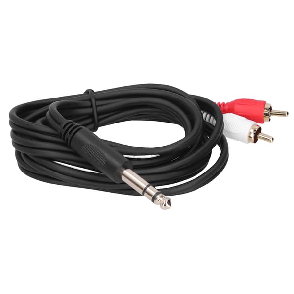 6,35 mm til dobbelt RCA lydkabel stereo hanadapterstik lyd Y-splitterkabel
