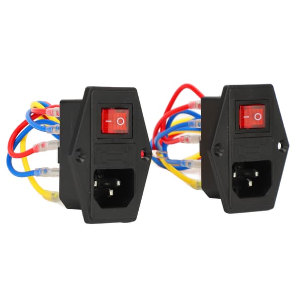 2 STK C14 Indgangsmodul 10A Sikring 6A 250V AC Vippekontakt Strømstik til 3D-printer