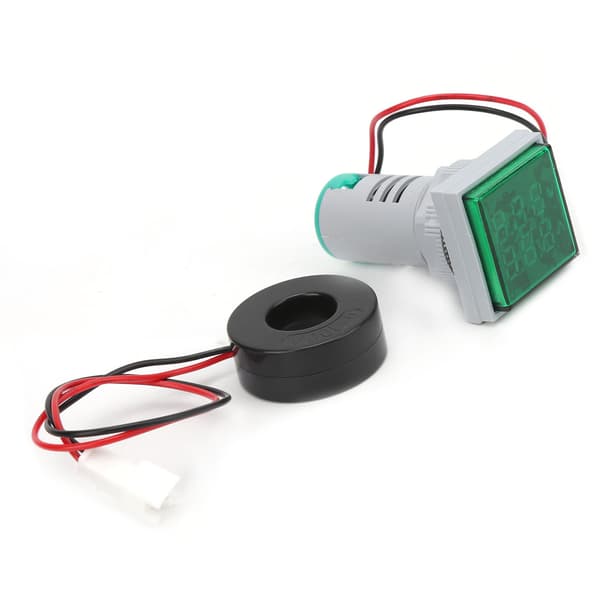 2i1 Volt Amp Meter AD16-22FVA, AC Spændingsstrømstester, Grøn LED-indikator