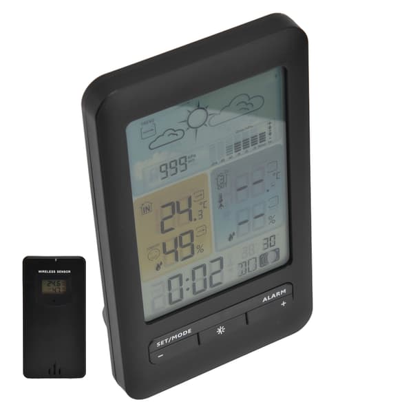 Kodin sääkello sisä- ja ulkolämpötila- ja kosteusmittari sääennustekello värinäytöllä