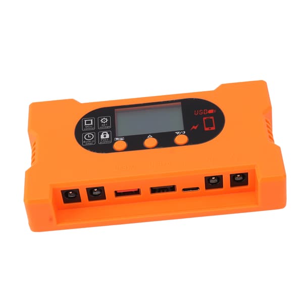 Solladdningsregulator Dubbel USB Typ C Snabbladdning Solladdnings- och urladdningsregulator för 12V 24V Batteriladdning 80A