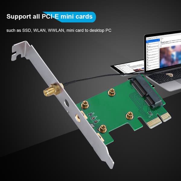 Mini PCI-E till PCI-E Riser-kort Utöka externt adapter nätverkskort