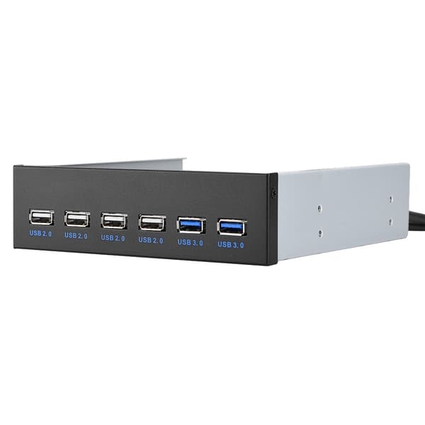 9PIn 19PIN til 2 * USB3.0 + 4 * USB2.0 6 Interface Metal Frontpanel USB Hub