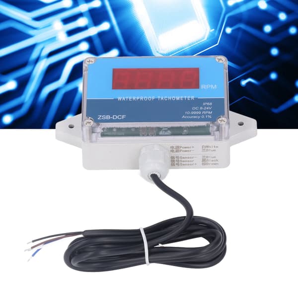 Motortachometer Hastighetsmätare Sensor IP68 Vattentät LED Digital Display DC 8V-24V