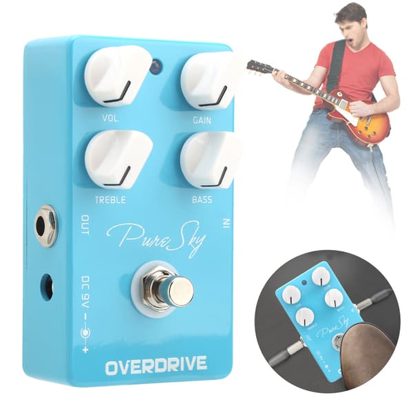 Overdrive Pedal Elgitarr True Bypass Effekt EQ Musikinstrument Tillbehör