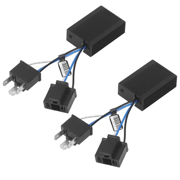 2 stk. LED-forlygtedecoder i aluminium, anti-flimmer fejlcanceller, universel ledningsnet