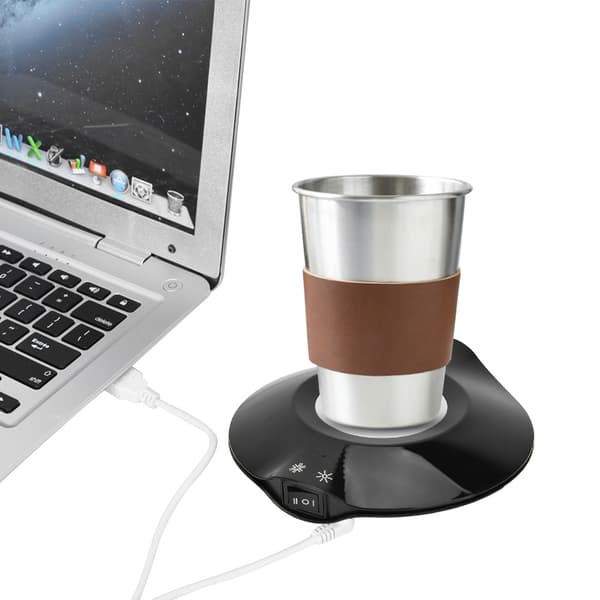 USB Power Office Home Kold Varm Dobbelt Formål Coaster Kaffekop Isoleret Måtte (Sort)
