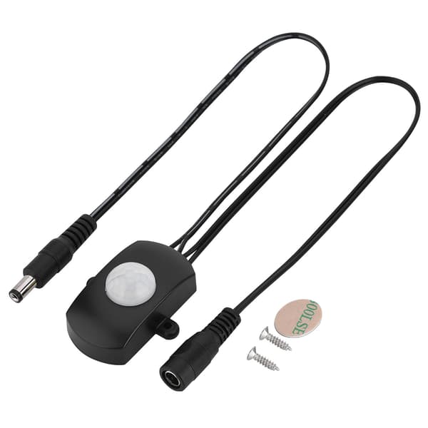 5A DC 6‑24V Mini PIR Infrarød Bevægelsessensor Detektor Switch LED Strip Automatisk Switch Sort