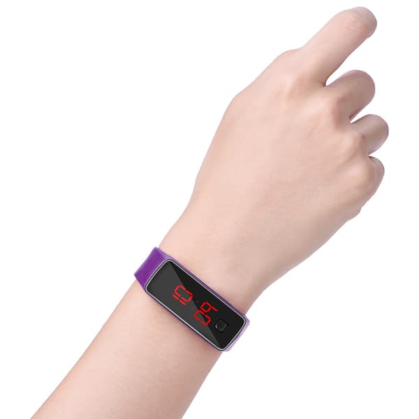 Sport LED Digital Klocka - Silikonrem, 12H Display, Elektronisk Armbandsur