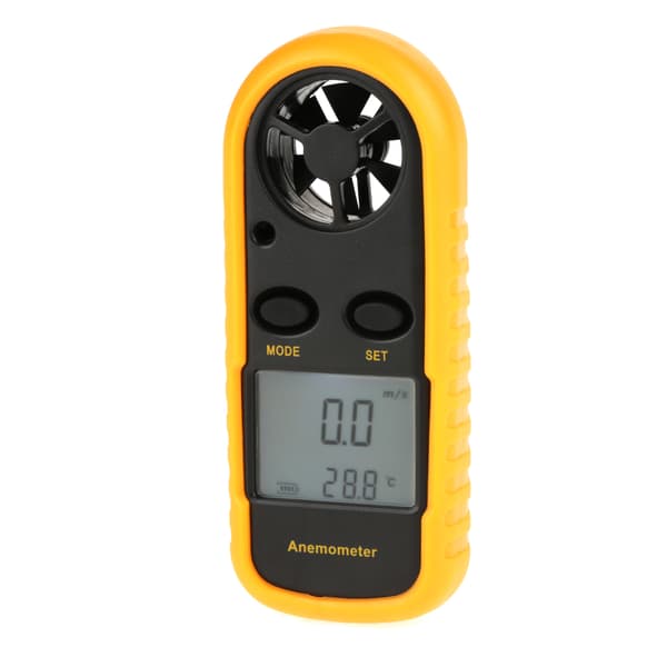Bärbar Digital Anemometer Vindhastighetsmätare Luftflödeshastighet Temperaturmätare Termometer