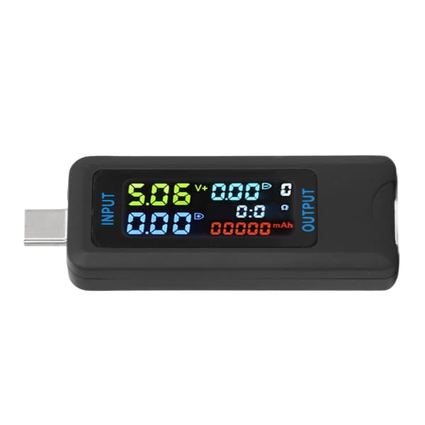 0-5A 0-8A 5-36V Digital Volt Ampere Meter 4-siffrig dubbelriktad IPS LCD USB-C Strömmonitor