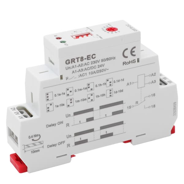 Multifunktionel tidsrelæafbryder LED-indikator AC230V/ACDC24V dobbeltfunktion