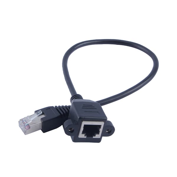 30 cm RJ45 han til hun skruepanelmontering LAN Ethernet netværksforlængerkabel
