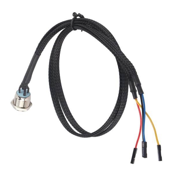 Desktop Computer Vært Switch Kabel Metal Knap Metal LED Strømknap Blå