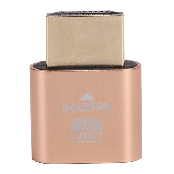High Definition Multimedia Interface Dummy Plug HotSwappable 4K Display Emulator (Guld)