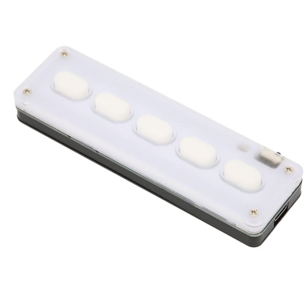 Programmerbart tangentbord 5 tangenter trådbunden USB trådlös Bluetooth dubbelläge Mini Silikon Tyst DIY Programmerbart speltangentbord Vit