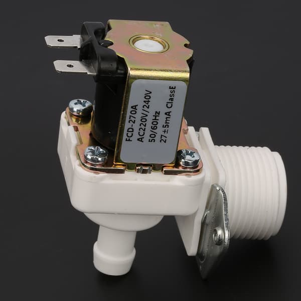 220V NC Plast Elektrisk Magnetventil til Ismaskine, 1/4\" Fittings